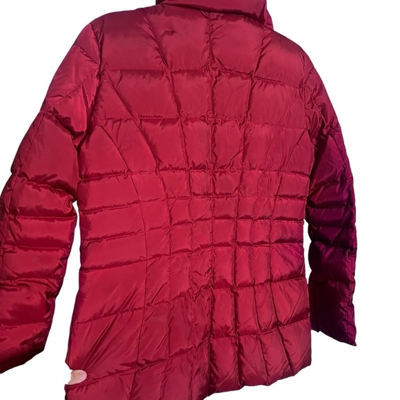 Calvin Klein Maroon Red High Neck Puffer Zip Up Coat sz XS - Picture 2 of 14